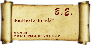 Buchholz Ernő névjegykártya